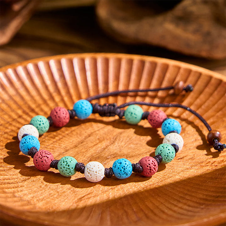 Buddha Stones Colorful Lava Rock Support Bracelet - image 12