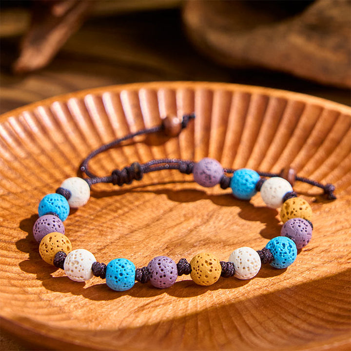 Buddha Stones Colorful Lava Rock Support Bracelet - image 15