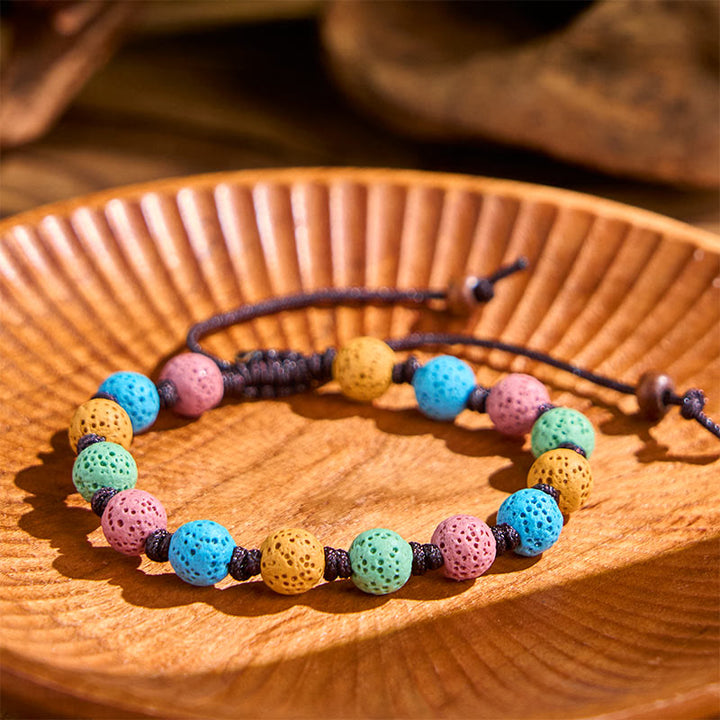 Buddha Stones Colorful Lava Rock Support Bracelet - image 8
