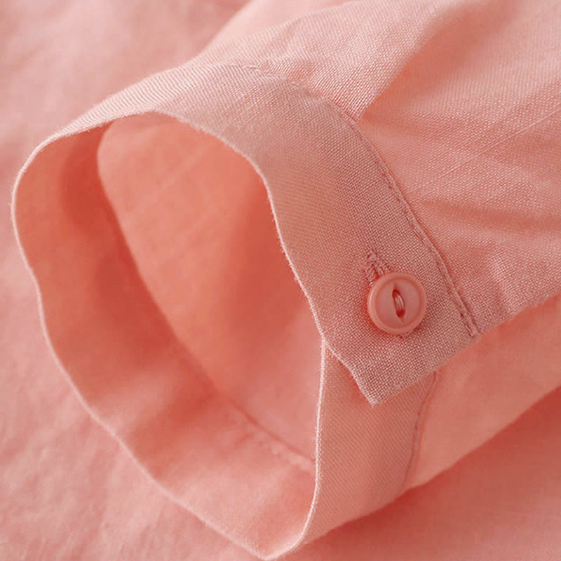 Buddha Stones Casual Women's V-neck Three Quarter Sleeve Design Plain Shirt - image 15