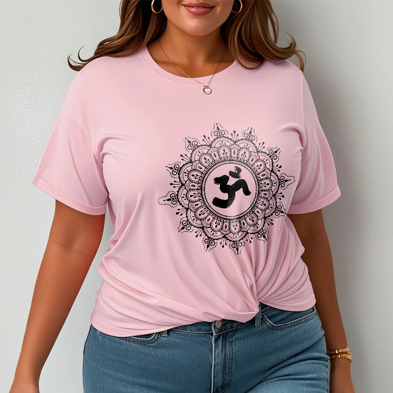Buddha Stones Symmetry Mandala Om Symbol Pattern Tee Cotton T-shirt - image 13