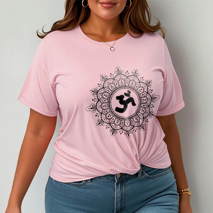 Buddha Stones Symmetry Mandala Om Symbol Pattern Tee Cotton T-shirt - image 13