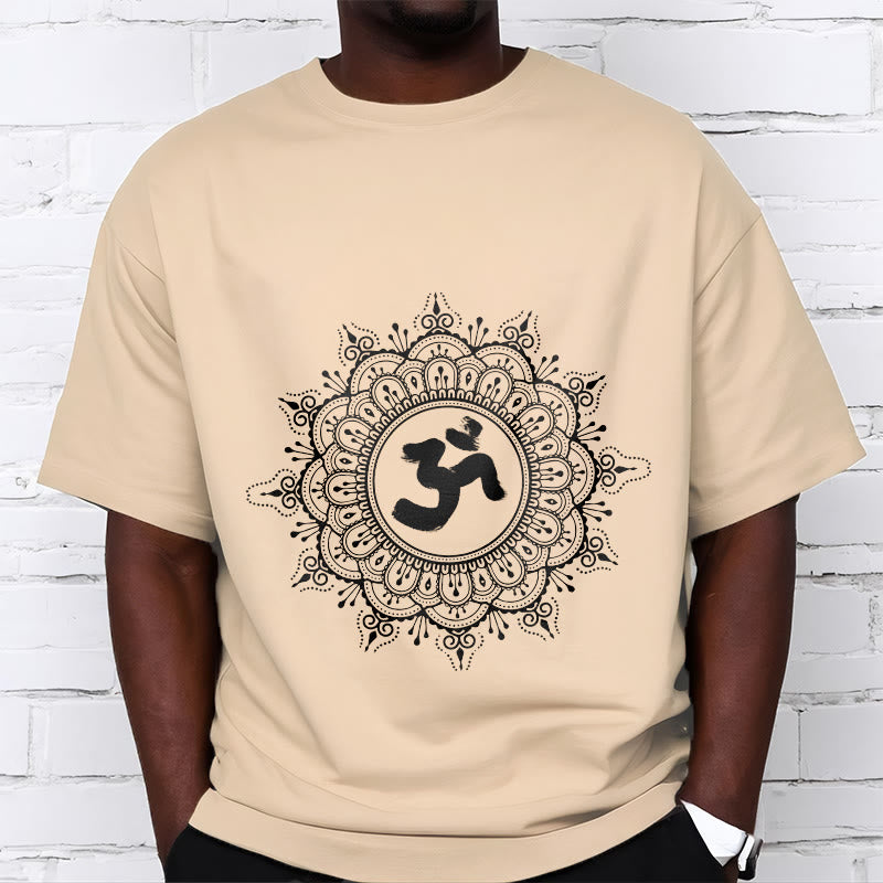 Buddha Stones Symmetry Mandala Om Symbol Pattern Tee Cotton T-shirt - image 11