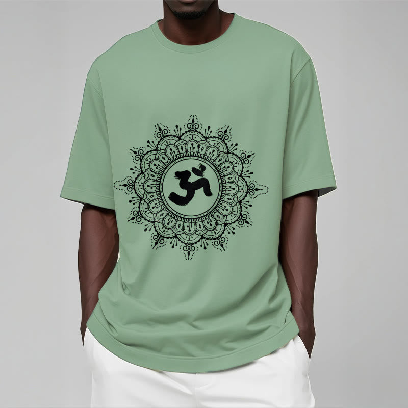 Buddha Stones Symmetry Mandala Om Symbol Pattern Tee Cotton T-shirt - image 15