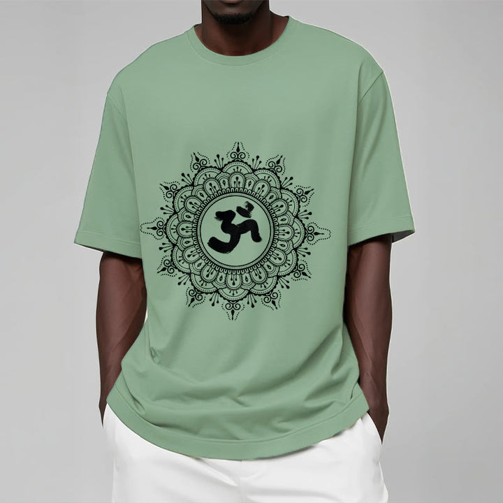 Buddha Stones Symmetry Mandala Om Symbol Pattern Tee Cotton T-shirt - image 15