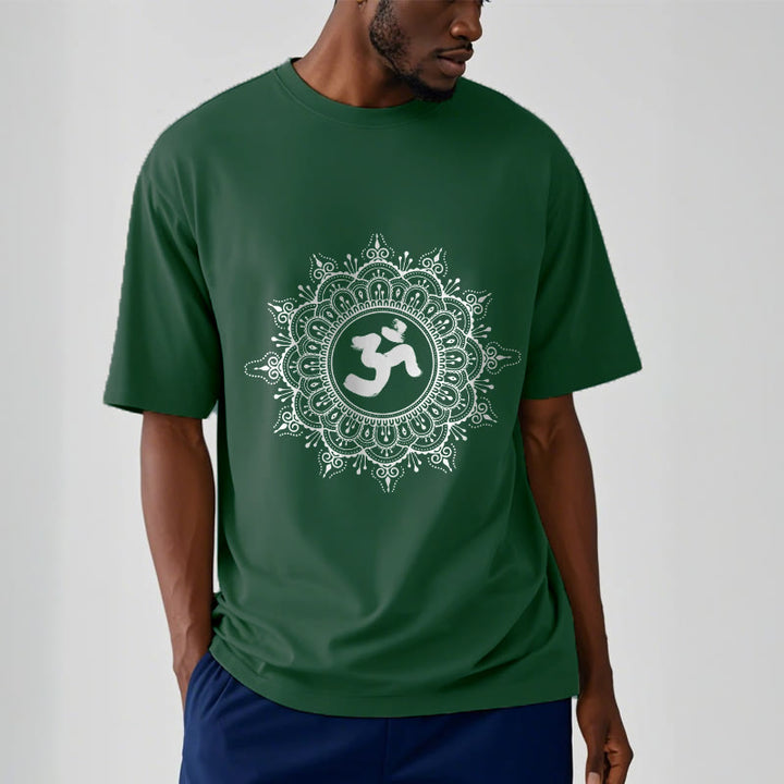 Buddha Stones Symmetry Mandala Om Symbol Pattern Tee Cotton T-shirt - image 1