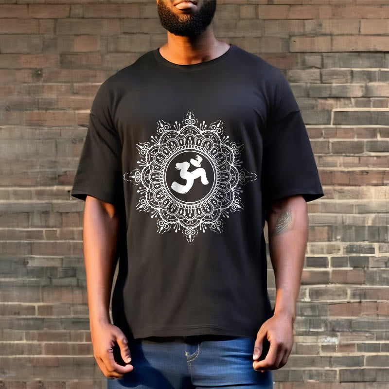 Buddha Stones Symmetry Mandala Om Symbol Pattern Tee Cotton T-shirt - image 5