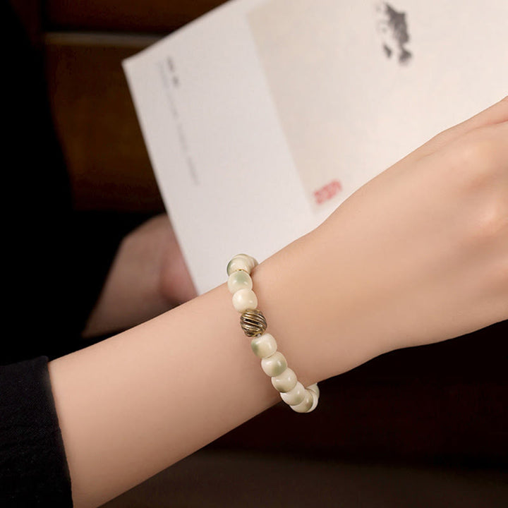 Buddha Stones Bodhi Seed Hammered Copper Brass Garuda Wisdom Bracelet - image 10