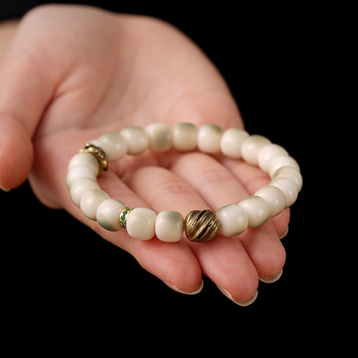 Buddha Stones Bodhi Seed Hammered Copper Brass Garuda Wisdom Bracelet - image 7