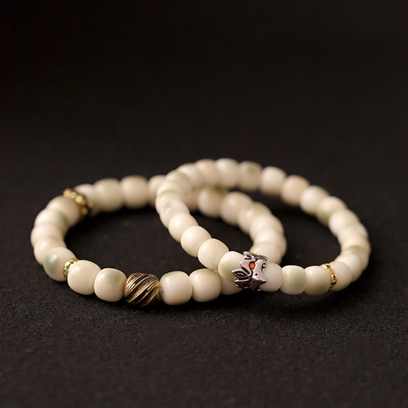 Buddha Stones Bodhi Seed Hammered Copper Brass Garuda Wisdom Bracelet - image 12