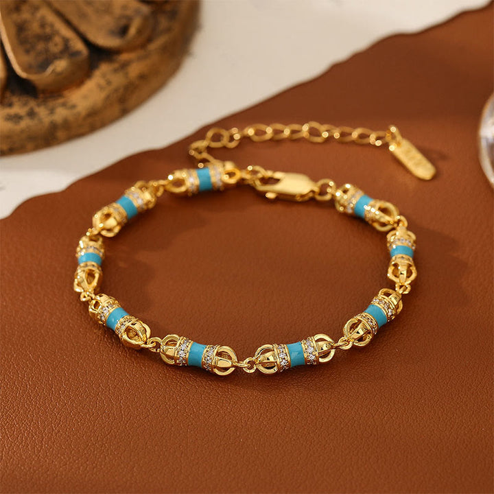 Buddha Stones Copper Brass Plated 24k Gold Vajra Wealth Luck Bracelet - Copper Brass Plated 24k Gold(Wrist Circumference: 20-25cm) - image 0
