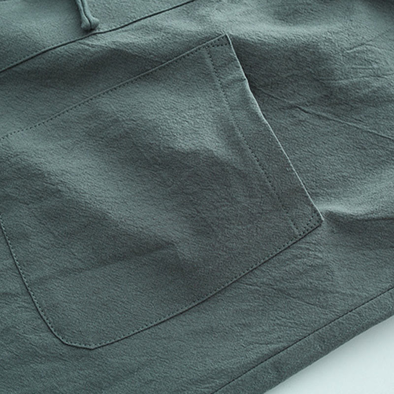 Buddha Stones Solid Long Sleeve Frog-Button Design Cotton Men's Shirt - image 6