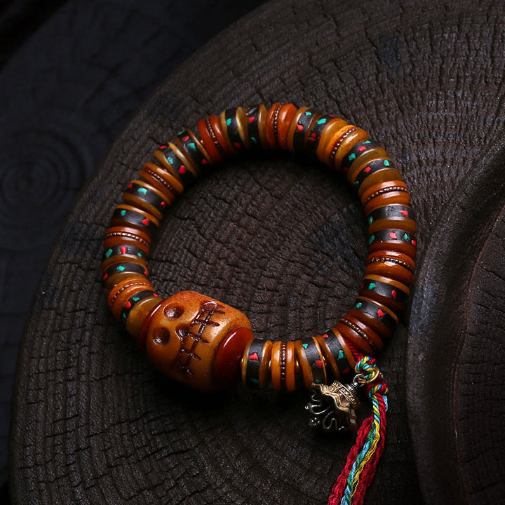 Buddha Stones Tibet Bone Beads The Lord Of The Corpse Forest Reminders of Our Impermanence Bracelet - Skull(Wrist Circumference: 16-17cm) - image 5