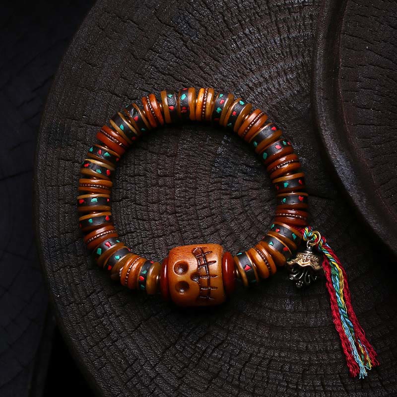 Buddha Stones Tibet Bone Beads The Lord Of The Corpse Forest Reminders of Our Impermanence Bracelet - image 6