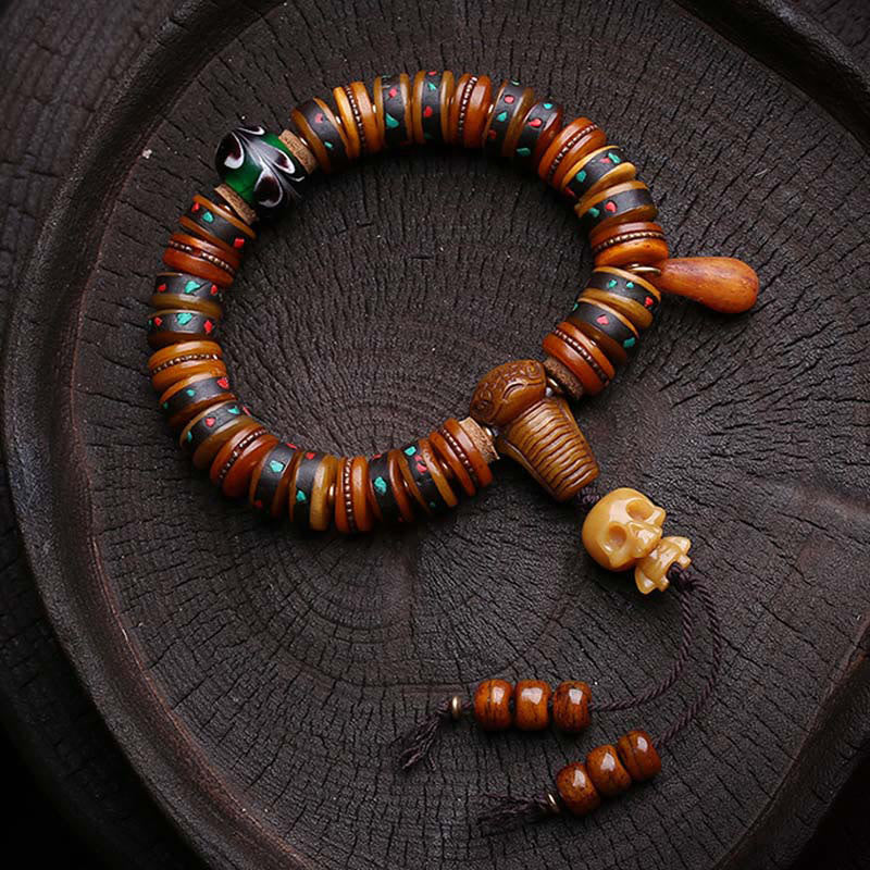 Buddha Stones Tibet Bone Beads The Lord Of The Corpse Forest Reminders of Our Impermanence Bracelet - image 1