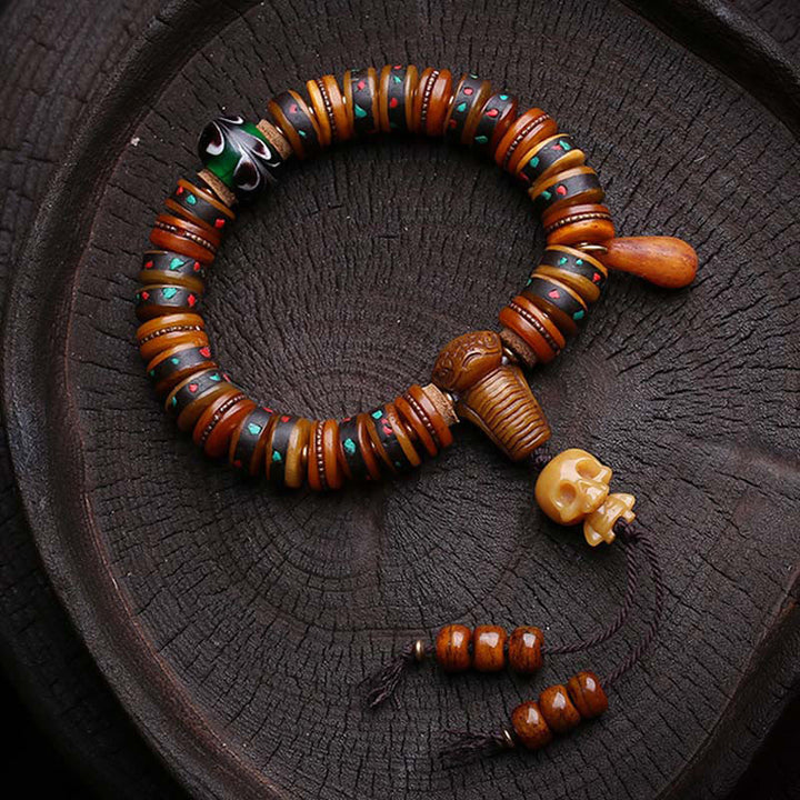 Buddha Stones Tibet Bone Beads The Lord Of The Corpse Forest Reminders of Our Impermanence Bracelet - image 1