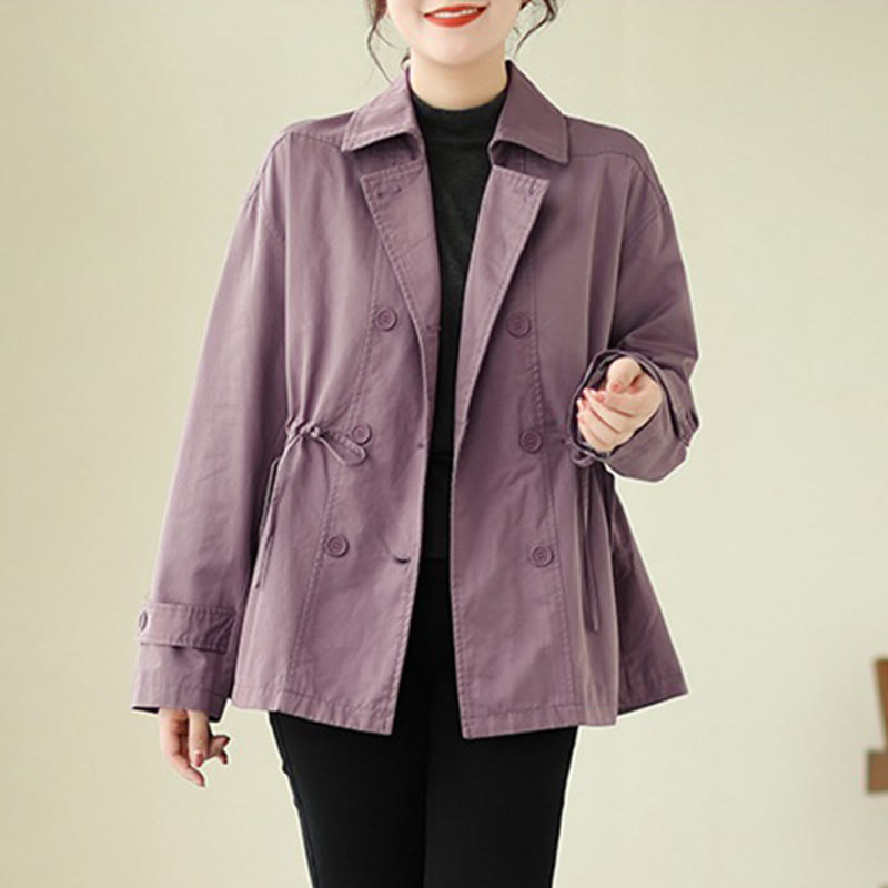 Buddha Stones Women's Long Sleeve Button Cotton Jacket - Plum - US14,UK/AU18,EU46 (2XL) - image 4