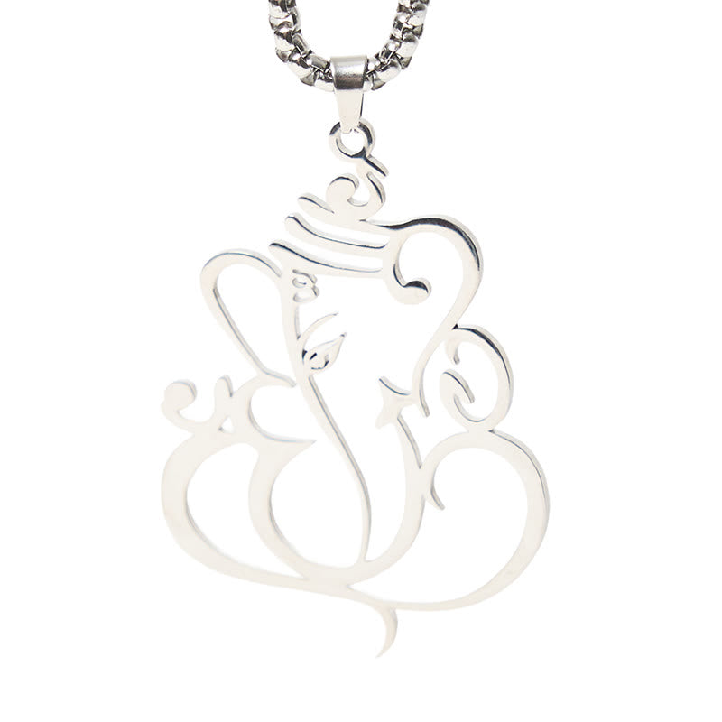 Buddha Stones Ganesh Elephant Stainless Steel Protection Necklace Pendant - image 12
