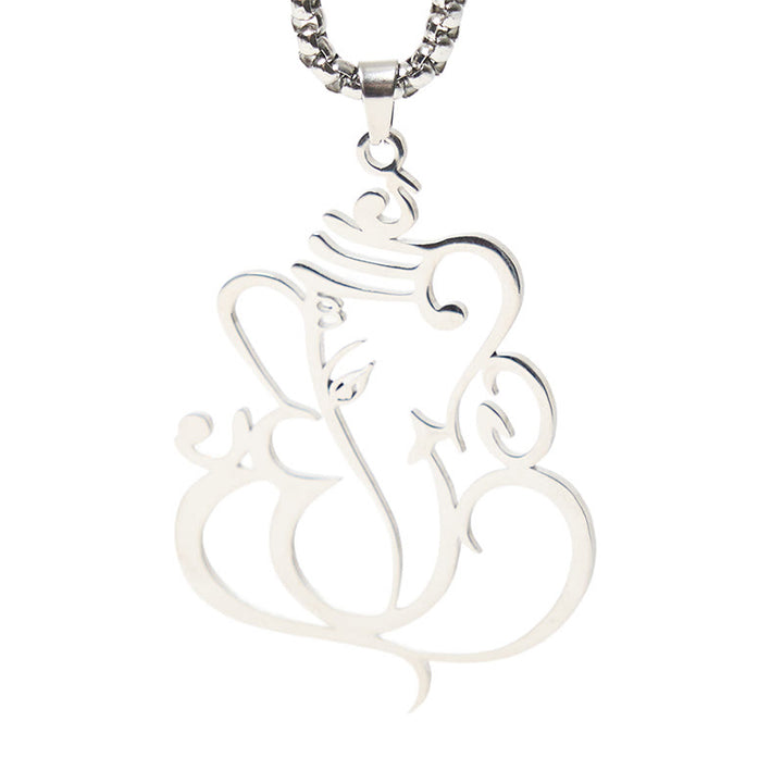Buddha Stones Ganesh Elephant Stainless Steel Protection Necklace Pendant - image 12