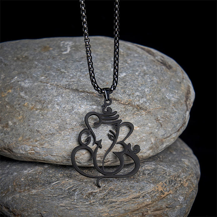 Buddha Stones Ganesh Elephant Stainless Steel Protection Necklace Pendant - image 14
