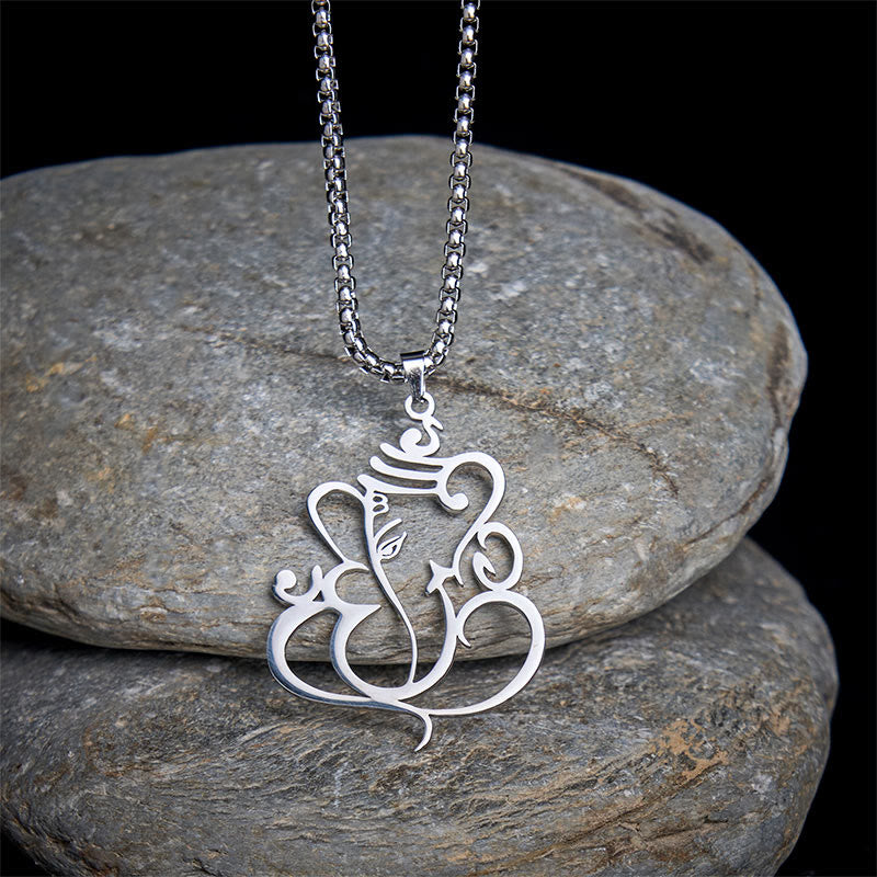 Buddha Stones Ganesh Elephant Stainless Steel Protection Necklace Pendant - image 8