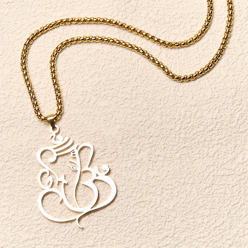 Buddha Stones Ganesh Elephant Stainless Steel Protection Necklace Pendant - image 2