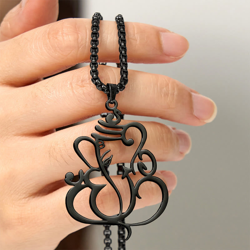 Buddha Stones Ganesh Elephant Stainless Steel Protection Necklace Pendant - image 15