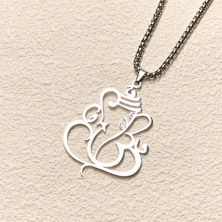 Buddha Stones Ganesh Elephant Stainless Steel Protection Necklace Pendant - image 10