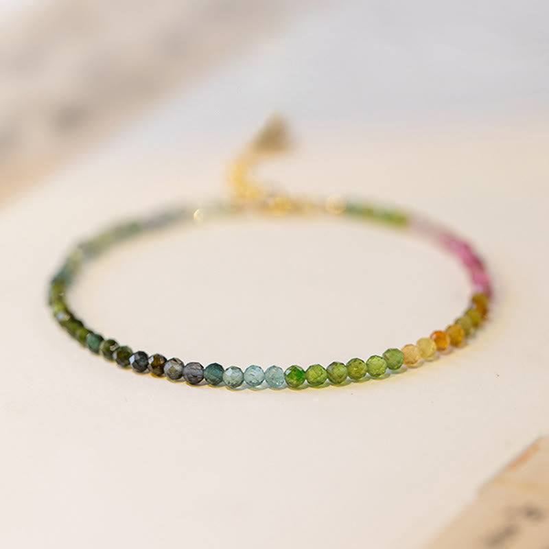 Buddha Stones 2.5mm Natural Tourmaline Ultra-thin Beads Positive Bracelet - image 7