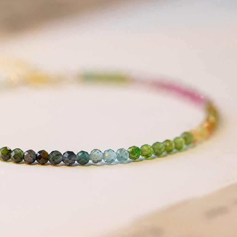 Buddha Stones 2.5mm Natural Tourmaline Ultra-thin Beads Positive Bracelet - image 11