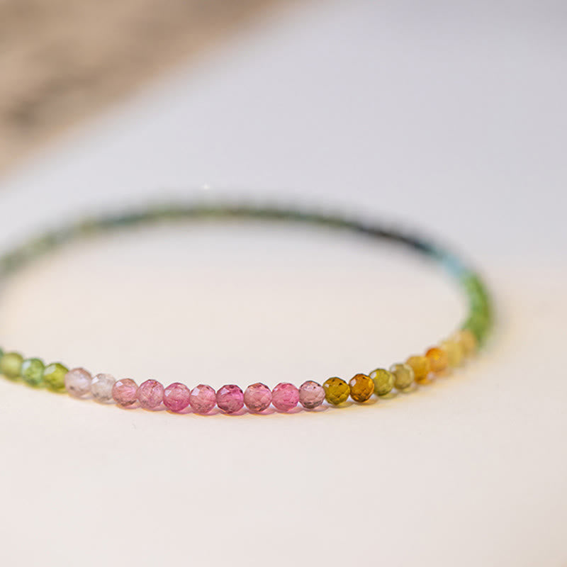 Buddha Stones 2.5mm Natural Tourmaline Ultra-thin Beads Positive Bracelet - image 1