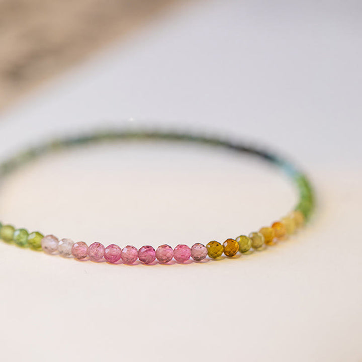 Buddha Stones 2.5mm Natural Tourmaline Ultra-thin Beads Positive Bracelet - image 1