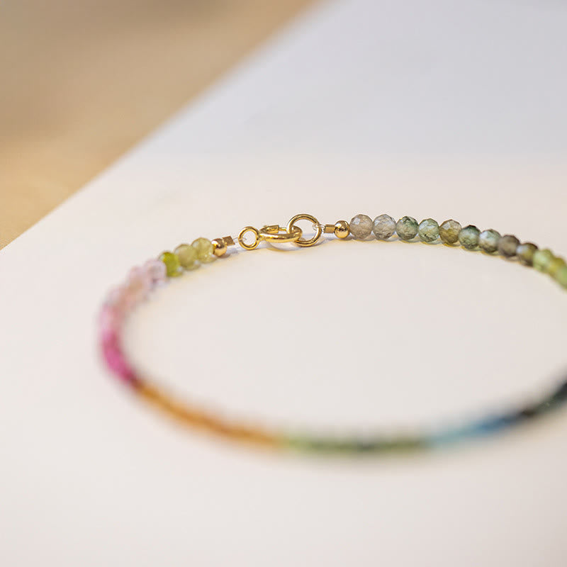 Buddha Stones 2.5mm Natural Tourmaline Ultra-thin Beads Positive Bracelet - image 2