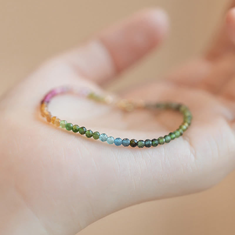 Buddha Stones 2.5mm Natural Tourmaline Ultra-thin Beads Positive Bracelet - image 3