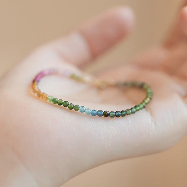 Buddha Stones 2.5mm Natural Tourmaline Ultra-thin Beads Positive Bracelet - image 3