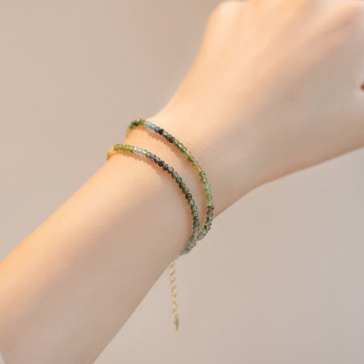 Buddha Stones 2.5mm Natural Tourmaline Ultra-thin Beads Positive Bracelet - image 9