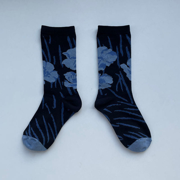 Buddha Stones Chinese Calligraphy Floral Design Micro Crew Women Cotton Socks - Black - One Size Fits Most (US 5.5-8.5,EU 36–40,UK/AU 3.5-6.5,AISA 23–25 cm) - image 17