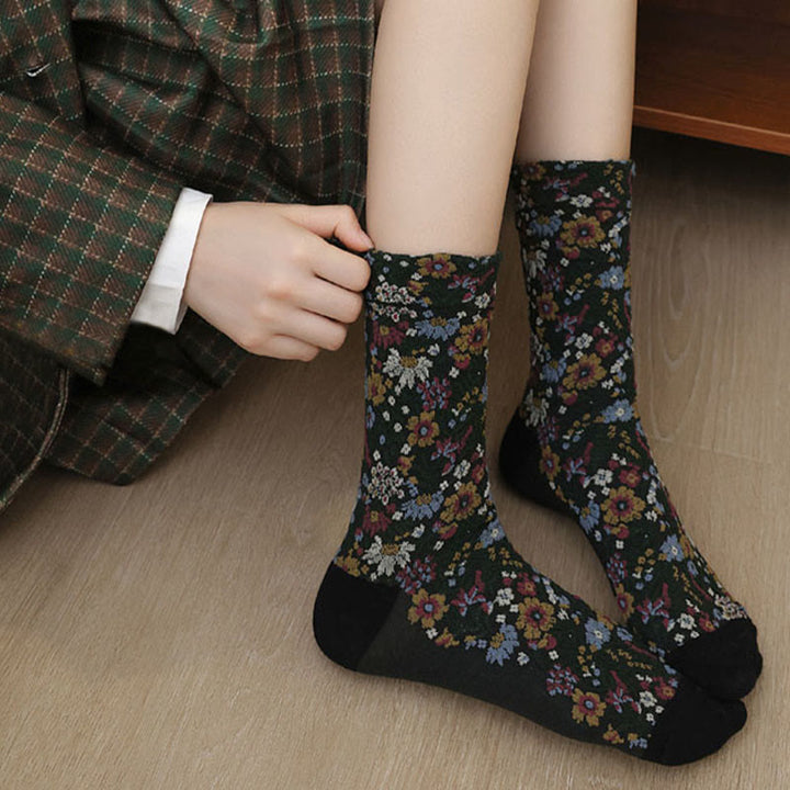 Buddha Stones Ethnic Textured Floral Pattern Women's Micro Crew Cotton Socks - image 7