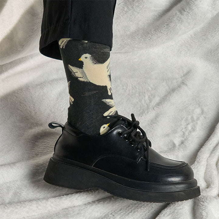 Buddha Stones Doves Pattern Design Men Women Unisex Cotton Crew Socks - image 3