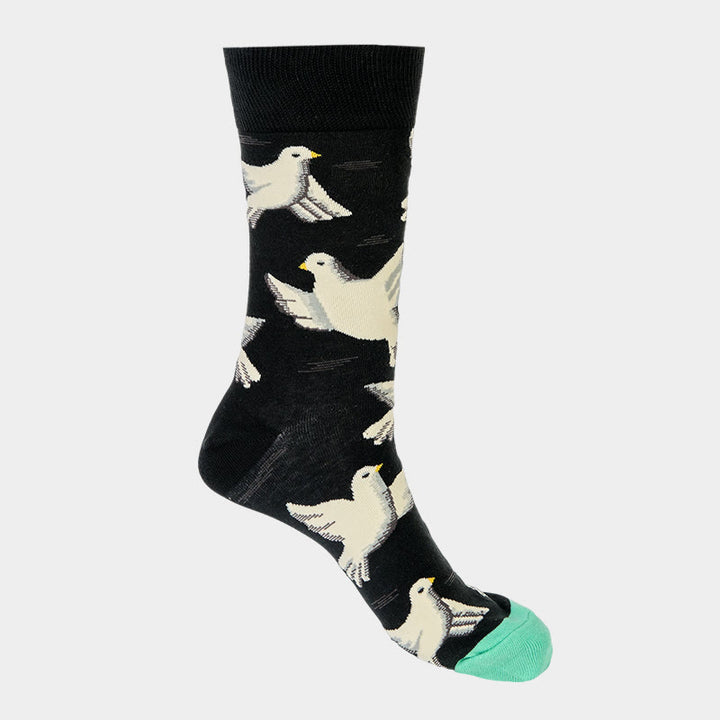 Buddha Stones Doves Pattern Design Men Women Unisex Cotton Crew Socks - image 4