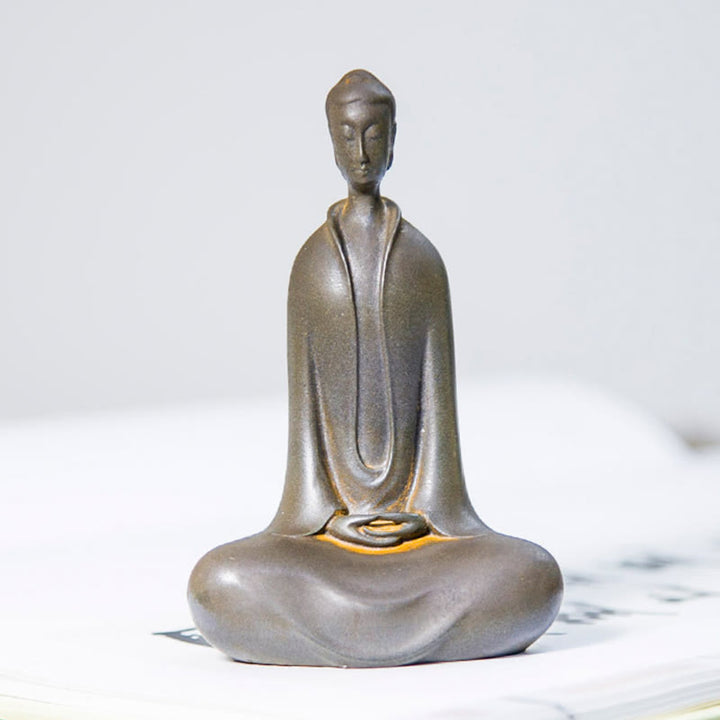 Buddha Stones Handmade Sakyamuni Buddha Iron Powder Rust Cast Resin Statue Home Decoration - image 18