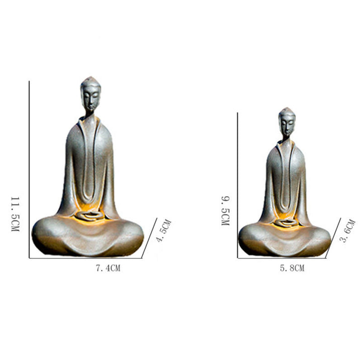 Buddha Stones Handmade Sakyamuni Buddha Iron Powder Rust Cast Resin Statue Home Decoration - image 27