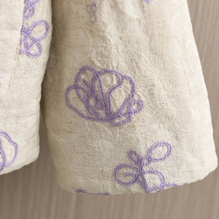 Buddha Stones Women's Winter Long Sleeve Stand Collar Frog-buttons Cotton-padded Jacket With Pockets - image 15