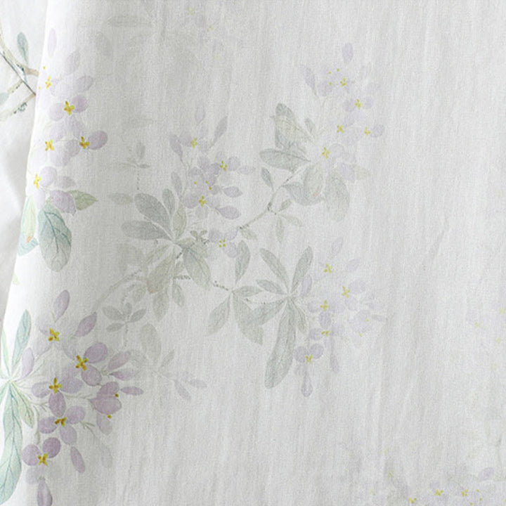 Buddha Stones Women's Printing Flower Pattern Long Sleeve Frog-buttons Cotton Jacket - image 6