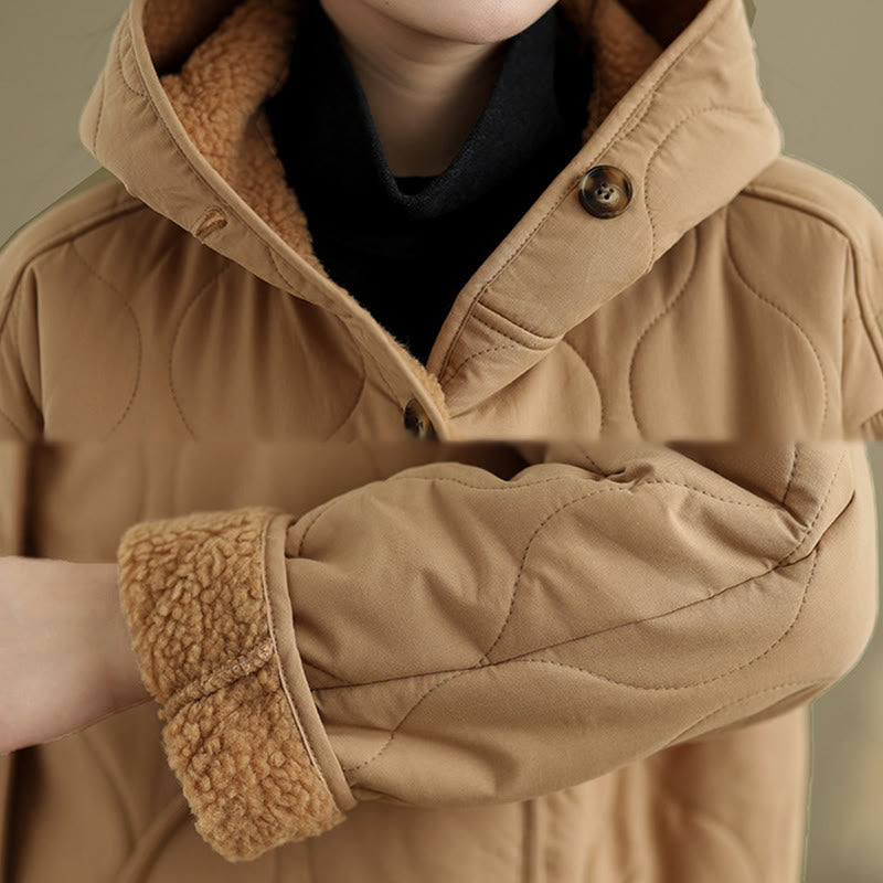 Buddha Stones Women's Plain Long Sleeve Hoodie Design Cotton hermal Fleece-Lined Jacket With Pockets - image 7