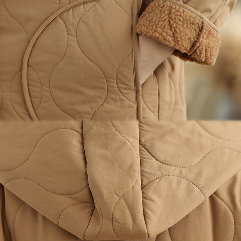 Buddha Stones Women's Plain Long Sleeve Hoodie Design Cotton hermal Fleece-Lined Jacket With Pockets - image 8