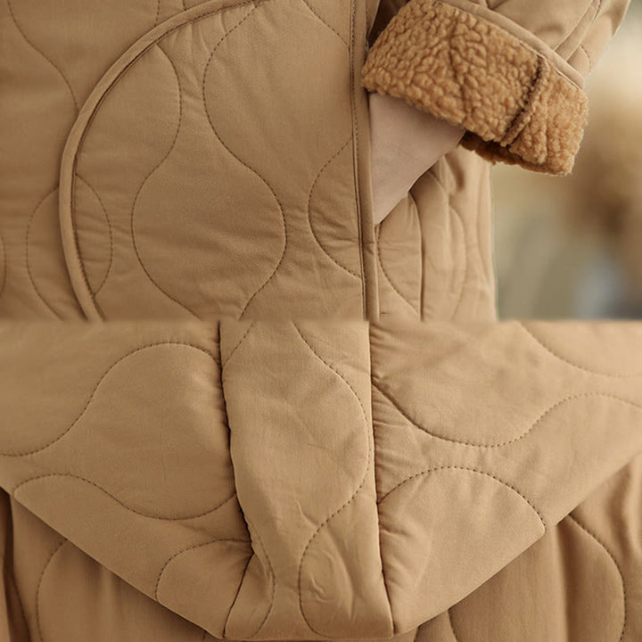 Buddha Stones Women's Plain Long Sleeve Hoodie Design Cotton hermal Fleece-Lined Jacket With Pockets - image 8