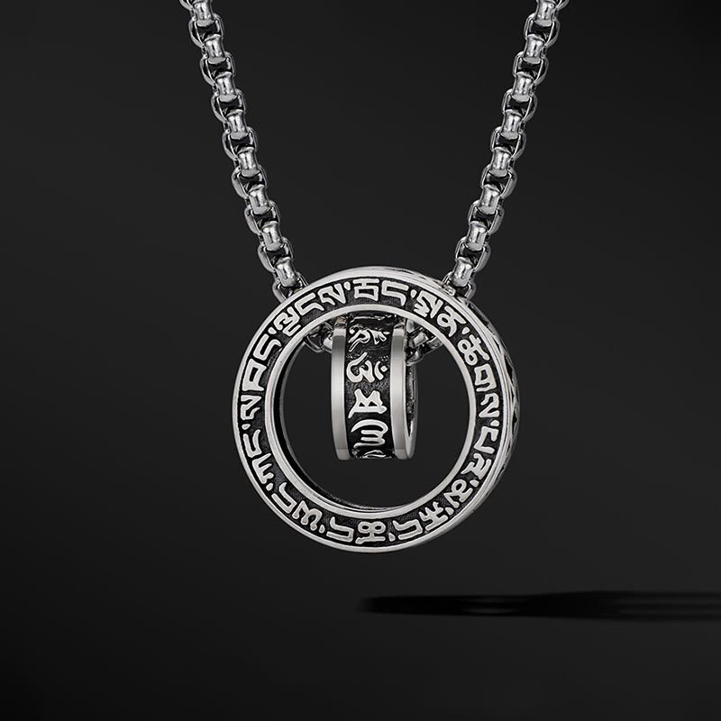 Buddha Stones Tibetan Om Mani Padme Hum Carved Peace Purity Chain Necklace Pendant - image 5