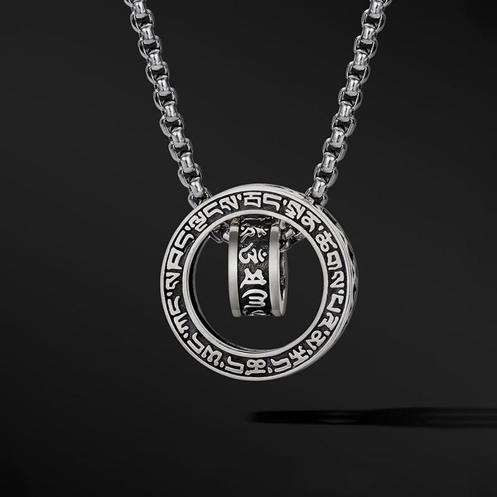 Buddha Stones Tibetan Om Mani Padme Hum Carved Peace Purity Chain Necklace Pendant - image 5