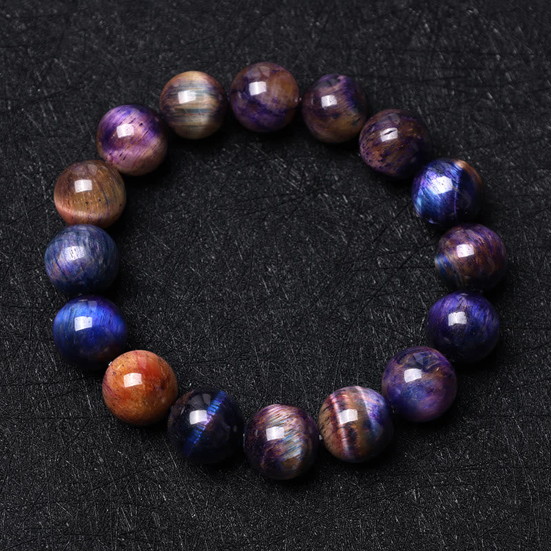 Buddha Stones Natural Purple Tiger Eye Protection Strength Bracelet - image 9